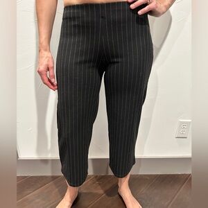 Zara Trafaluc Black Pinstripe Crop Pants, Size Small